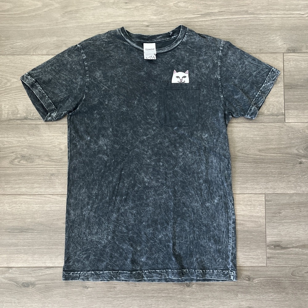 Ripndip Mens S T Shirt Charcoal Gray Pocket Short Sleeve